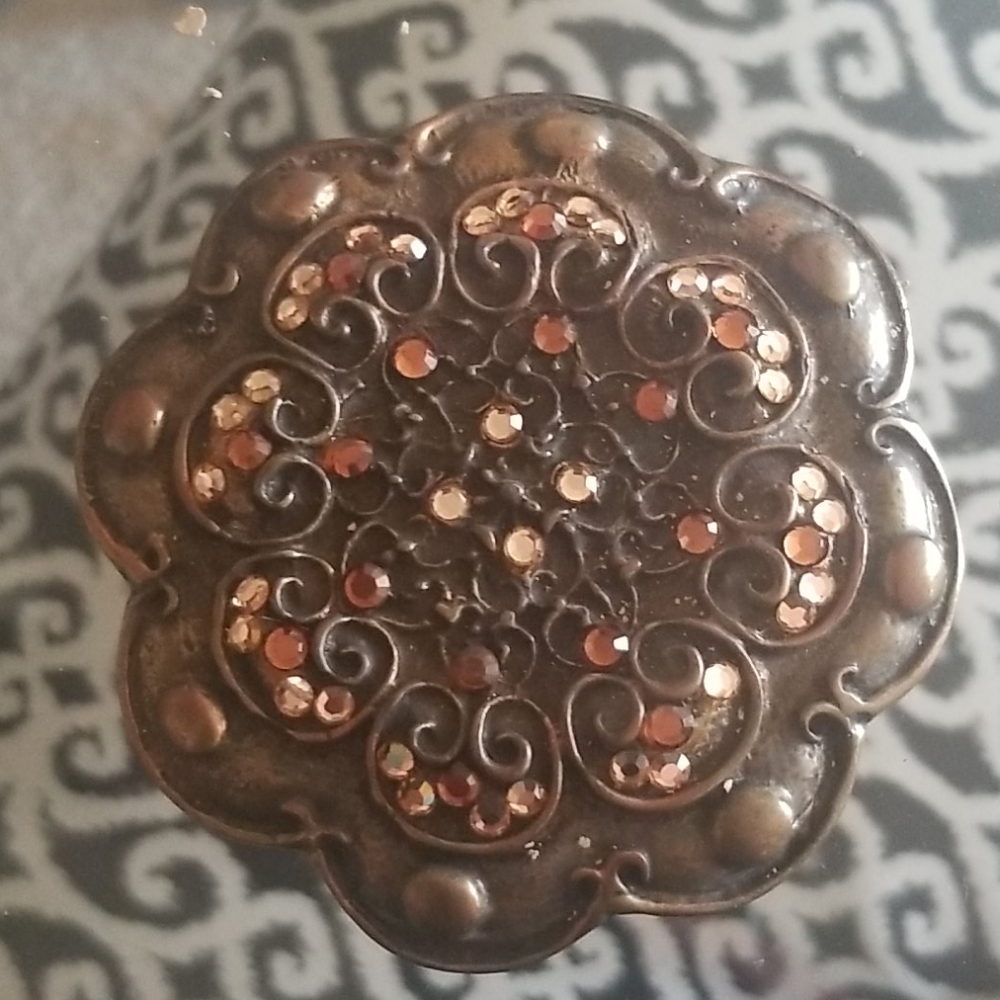 Bronze Rhinestone Belt Buckle